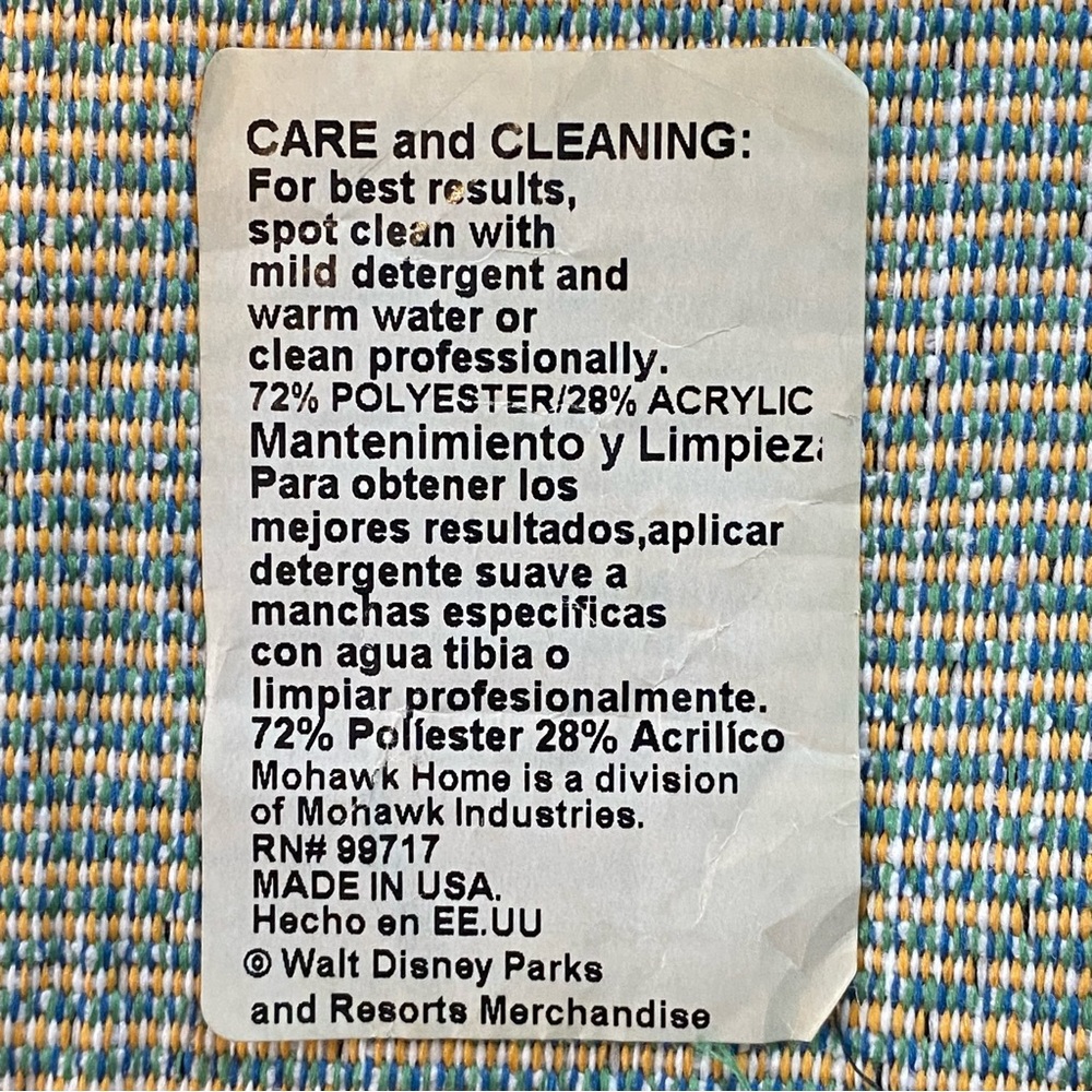 Vintage Mickey Mouse Walt Disney Parks Woven Throw Blanket Tapestry Castle 5'x4' - Picture 5 of 5